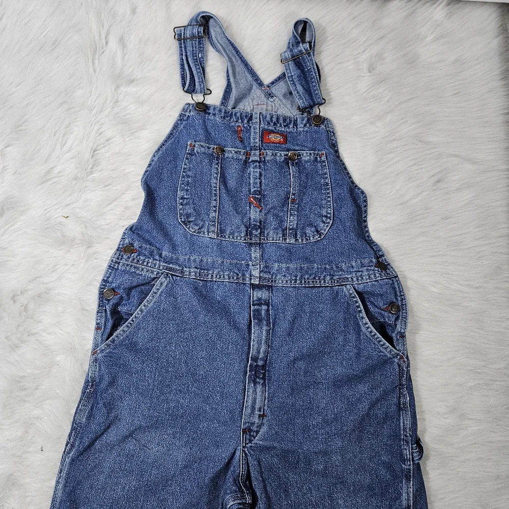 Y2K DICKIES Men's Blue Denim Overalls - Picture 3 of 9